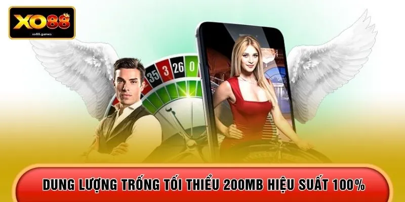 Dung lượng trống tối thiểu 200MB hiệu suất 100%