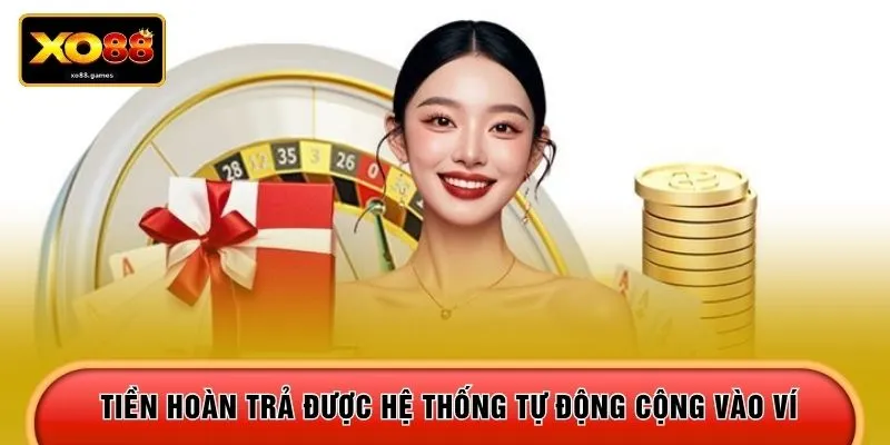 Tiền hoàn trả được hệ thống tự động cộng vào ví